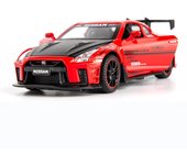 1:Coche modelo GTR 35 a escala 32, coche de juguete extraíble de aleación de zinc con sonido y luz para niños, niños y niñas 1/32-14.5x6x4cm rojo