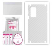 apgo Protective Skin Sticker for the back+sides compatible with Motorola Edge 20 Pro, Full Wrap Film, Foil, Vinyl - Pattern Transparent Carbon