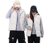 Chaleco de algodón de otoño e invierno para hombre, Chaqueta corta sin mangas con cuello levantado y hombros, chaleco grande para parejas en 4 colores 8XL S caqui