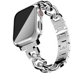 Correa de Eslabón cubano para Apple watch, pulsera de metal de acero inoxidable de 41mm, 40mm, 38mm, 45mm, 44mm y 42mm, serie iWatch 7, 6, 5, 4, 3 se For 38mm