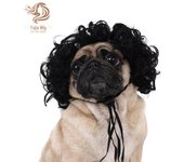Pelucas universales para perros y gatos: divertidas pelucas afro para Navidad y Halloween Chicken Feather Afro naranja