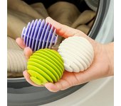 3 bolas mágicas reutilizables para la colada: herramientas de limpieza de ropa antienredos suaves de TPR para lavadoras y secadoras blanco