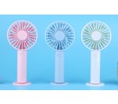 Mini ventilador USB, ventilador Personal de mano, ventilador de refrigeración con batería recargable, Macaro portátil de 3 velocidades color rosa