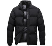 Chaqueta acolchada de algodón con solapa de moda de otoño e invierno para hombre Chaqueta de plumón gruesa M azul