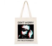 Bolso de mano Gojo Sensei Jujutsu Kaisen de Anime para mujer, bolso de hombro estilo shopper coreano Vintage, bolso grande de lona de algodón 24*26cm beige