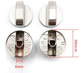 Adaptadores de perillas de control de estufa de gas de plata universal de 6 mm, interruptores de horno, cerraduras de control de superficie de cocción