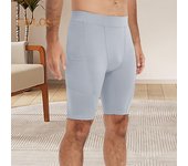 Pantalones cortos de entrenamiento para hombre, compresión, absorción del sudor, secado rápido, ajustados, para correr, baloncesto, entrenamiento, ropa deportiva, fitness, ciclismo, hasta la rodilla. L azul