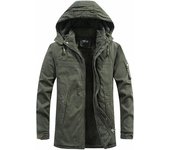 Otoño e invierno Nueva ropa acolchada de algodón Chaquetas acolchadas de algodón de moda para hombres Chaquetas cálidas gruesas y de terciopelo para hombres M caqui