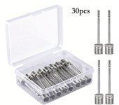 Aguja de bomba de aire de acero inoxidable de 30 uds, agujas de inflado Premium, aguja de bomba para fútbol, ​​baloncesto, fútbol, 30pcs