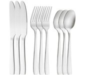 Juego de cubiertos de acero inoxidable, vajilla dorada, cuchillos de cena, tenedor, cucharas, cubiertos, juego de vajilla de cocina, 9 Uds./3 plata