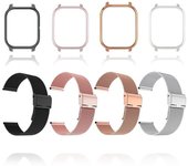 Correa de reloj con funda para Amazfit Bip 3 Pro Bip5 GTR 4 For GTS 2  plata