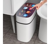 Cubo de basura inteligente para el hogar, bote de basura rojo con tapa, desodorante para baño, dormitorio, sala de estar, bote de basura agrietado 9 L