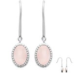 Les Trésors De Lily [Q6627] - Boucles Argent 'Cléopatra' quartz rose argenté (rhodié) - 10x8 mm rosa brillante