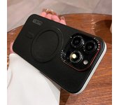 Funda magnética de cuero de lujo para teléfono de negocios para iPhone 16 15 14 13 12 Pro Max para carga inalámbrica Magsafe, cubierta mate a prueba de golpes For iPhone 16 Pro Max blanco