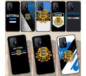 Funda con emblema del escudo de armas de Estonia para POCO X5 X3 F5 Pro X4 F4 GT M5s C40 F3 para Xiaomi 13 Lite 12 11T 12T Pro 12X Xiaomi 13