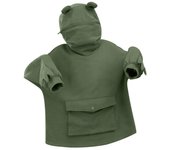 Sudadera con capucha para mujer, estilo rana, informal, holgada, con decoración de muñeca S color rosa