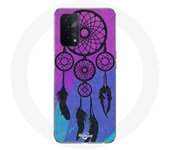 Coque pour Oppo A74 5G Attrape Rêve Noir Fond Bleu et Violet