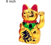 Molde de gato de la suerte para agitar las manos, modelo de exhibición de tienda dorada de plástico, regalo de decoración del hogar 6 inch