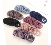 100 gomas elásticas para el pelo para mujeres y niñas, coleteros, diademas y coleteros A1