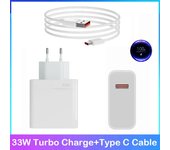 Cargador Turbo de carga rápida de 33w para Xiaomi 11 12 13 fuente 6A Cable Usb C para teléfono POCO X5 X3 Pro F3 M3 Redmi Note 9 10 11 12 11s EU blanco