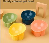 Cuenco para perros y gatos con soporte elevado, alimentador de comida y agua para gatos, protege las vértebras cervicales, prevención de reflujo, cuenco elevado para comida para gatos amarillo