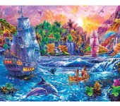 Marco de pintura artesanal por números para adultos, Kits para principiantes, paisaje marino, velero, regalo artesanal para decoración del hogar, 40x50 40x50cm NO Frame