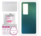 apgo Protective Skin Sticker for the back compatible with Vivo X60 Pro Plus, Wrap Film, Foil, Vinyl - Pattern Carbon Chameleon CAKA1