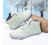 Botas de nieve impermeables para hombre, zapatos de invierno, botines descalzos, zapatos de nieve, zapatos de senderismo para exteriores, botas de felpa cálidas de piel 47 negro