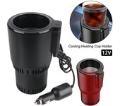 Calentador de agua automático para coche, portavasos, hervidor de refrigeración rápida, portátil, de aleación de aluminio, con preservación del calor, CC 12 V. Black
