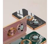 Funda de teléfono con soporte de anillo de metal chapado de lujo para Huawei Honor X40 X40i X50 X50i X9B X9A X7A X8A 2023 Magic 5 Lite Pro contraportada For Honor X40 negro