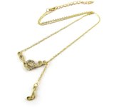 Les Trésors De Lily [N8163] - Collar de diseño 'Clé de Sol' oro blanco oro