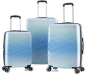 Lot de 3 valises Extensible Rigide  Sun  Trolley Polycarbonate - LYS Paris 395/3 - SUN C