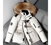 Chaqueta de invierno para hombre Parkas abrigo grueso y cálido chaqueta con capucha de piel para hombre abrigo Parka de Color sólido prendas de vestir masculinas S