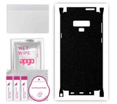 apgo Protective Skin Sticker for the back+sides compatible with Samsung Galaxy Note 9, Full Wrap Film, Foil, Vinyl - Pattern Matte Black