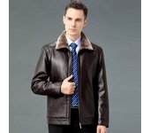 Chaqueta de cuero genuino para hombre, chaqueta de cuero de oveja para papá, de felpa y gruesa, para otoño e invierno M