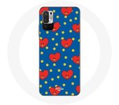 Coque pour Xiaomi Redmi Note 10 5G BTS Bangtan Garçons BT21 TATA de V Fond Bleu
