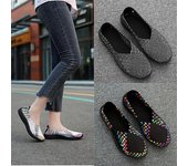Zapatillas de deporte de verano para mujer, mocasines planos de talla grande informales cómodos para enfermera, zapatos deportivos suaves para caminar en la playa, zapatos ligeros sin cordones EU: 35