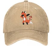 Fox Dabbing Gorra de béisbol unisex lindo animal desgastado sombreros de mezclilla gorra vintage actividades al aire libre ajustable ajuste Snapback sombrero One Size