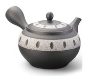 Tetera de cerámica Tokoname Ware Fácil de usar Elegante Sencilla 580cc Té Hecho en Japón J-kitchens (Colador Obi/Grande)