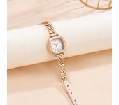 Reloj de mujer Reloj de cuarzo compacto con temperamento cuadrado Reloj de pulsera resistente al agua sencillo y fresco