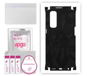 apgo Protective Skin Sticker for the back+sides compatible with Oppo Reno4 Pro, Full Wrap Film, Foil, Vinyl - Pattern Black Camo
