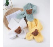 Bufandas Kawaii para bebé, chales de oso de muñeca de dibujos animados encantadores para niño pequeño, bufanda bonita para niña, accesorios de ropa cálidos para bebé de otoño e invierno verde claro