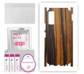 apgo Protective Skin Sticker for the back+sides compatible with Vivo Y20s, Full Wrap Film, Foil, Vinyl - Pattern Tigerwood