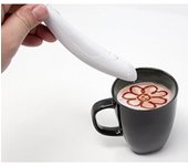 Stylo Électrique Latte Art - Outils de Pâtisserie - Blanc - 5 colores - Décoration Café - Sculpture Gâteau