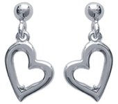 Les Trésors De Lily [I8081] - Boucles Argent 'Love' argenté (rhodié) - 15x8 mm plata
