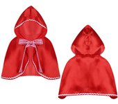 Capa de montar con capucha para niños y niñas, disfraz de Halloween, pequeña princesa roja, disfraz de Caperucita, capa, juego de rol de Halloween con capucha S-M rojo