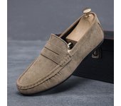 Mocasines de marca para primavera y verano, superventas, mocasines para hombre, zapatos de piel auténtica de alta calidad, planos para hombre, zapatos de conducción ligeros 2023 38 negro