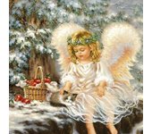 Bordado de diamante  Ángel pequeño - canasta  Pintura de diamante Bordado de punto de cruz Mosaico Taladro completo 30x30CM