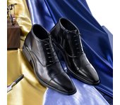 Botas de cuero de estilo formal de negocios japonesas de corte bajo y talla grande, nuevas, para otoño e invierno, zapatos de moda para hombre con tiradores laterales 39 negro