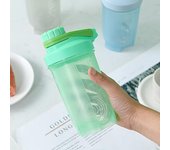 Botella de agua de 500ml, botella de agua portátil a prueba de fugas, PP BPA, agitador de proteínas, entrenamiento de agua color rosa